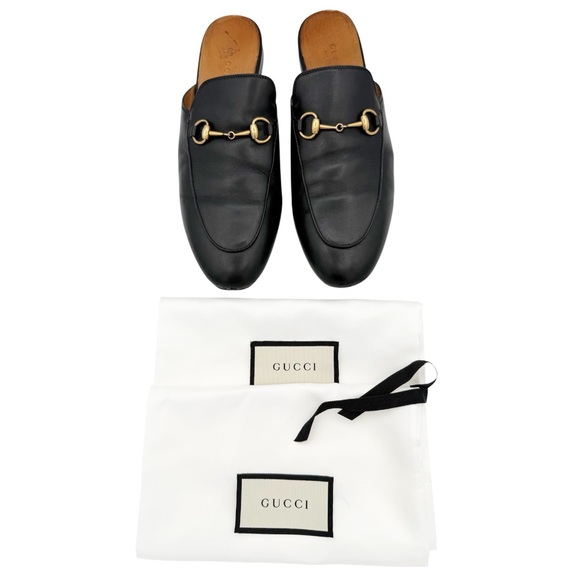 Gucci Black Princetown Leather Loafers